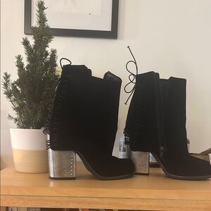 Jeffery Campbell Black Suede Chunky Heel